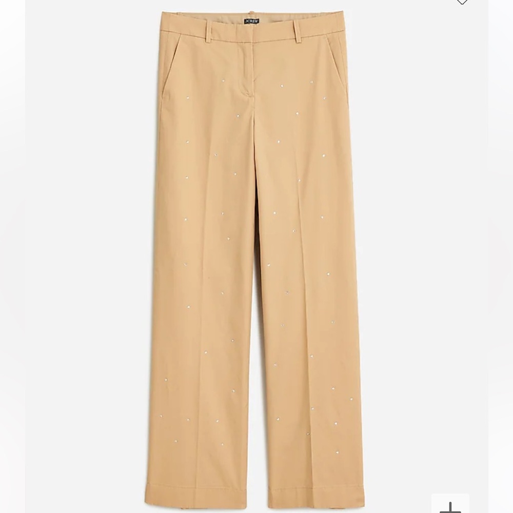 Full length Sydney wide leg chino pant with rhinestones